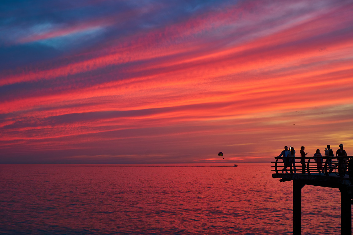 at the pier