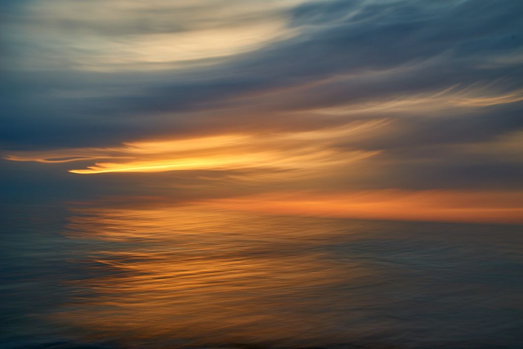 abstract nature photo at sunset near the sea
