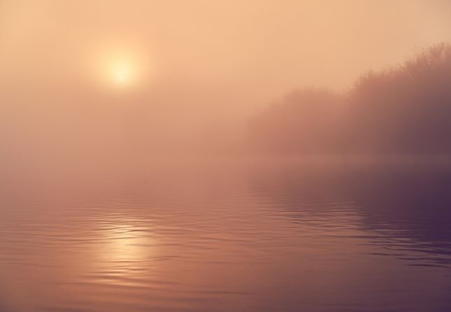 fog over morning river