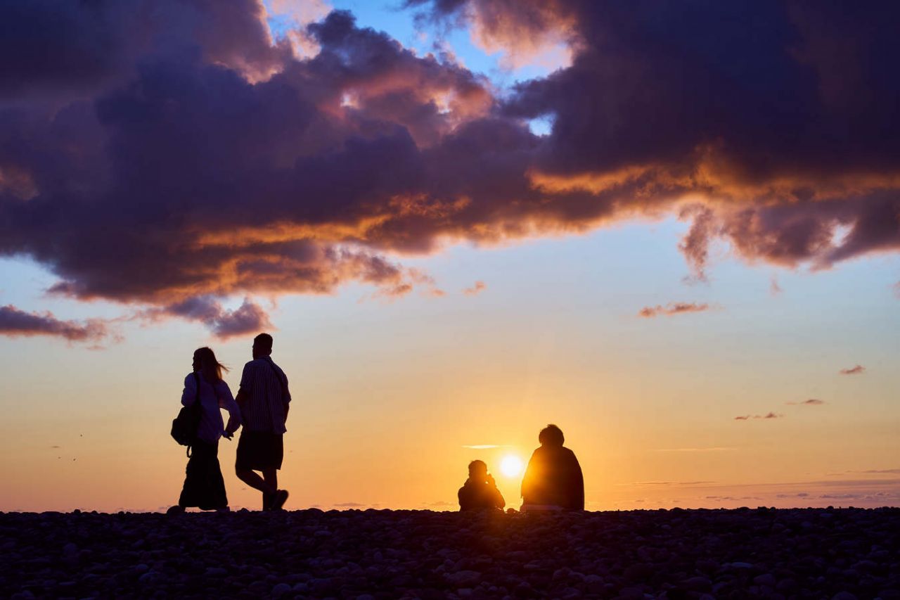 sitting at the seaside
