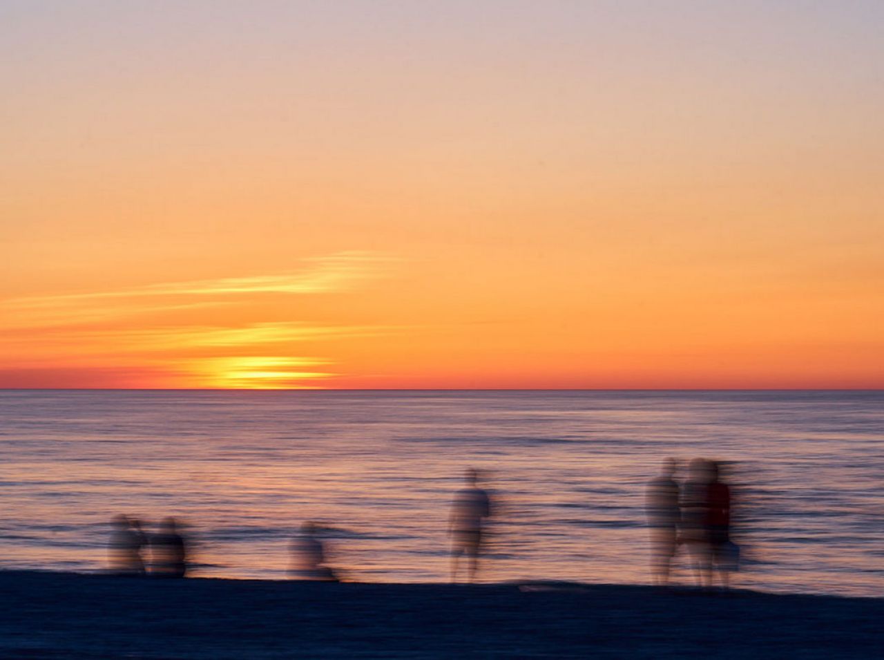 abstract people at the beach