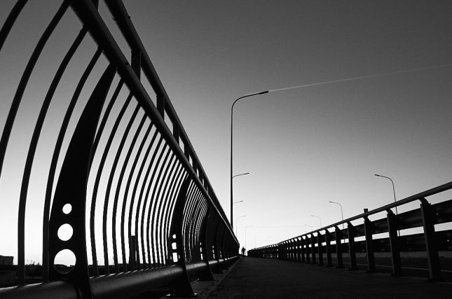 bridge with a person in the distance