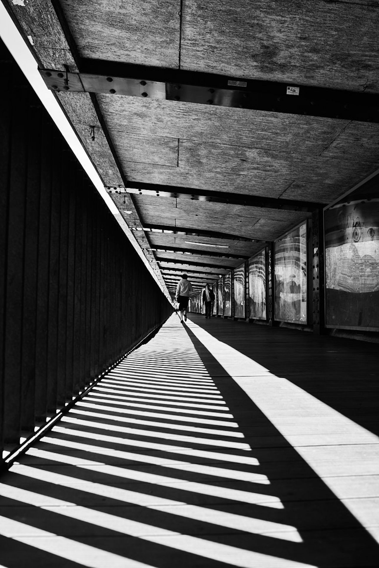 sun stripes in the underpass
